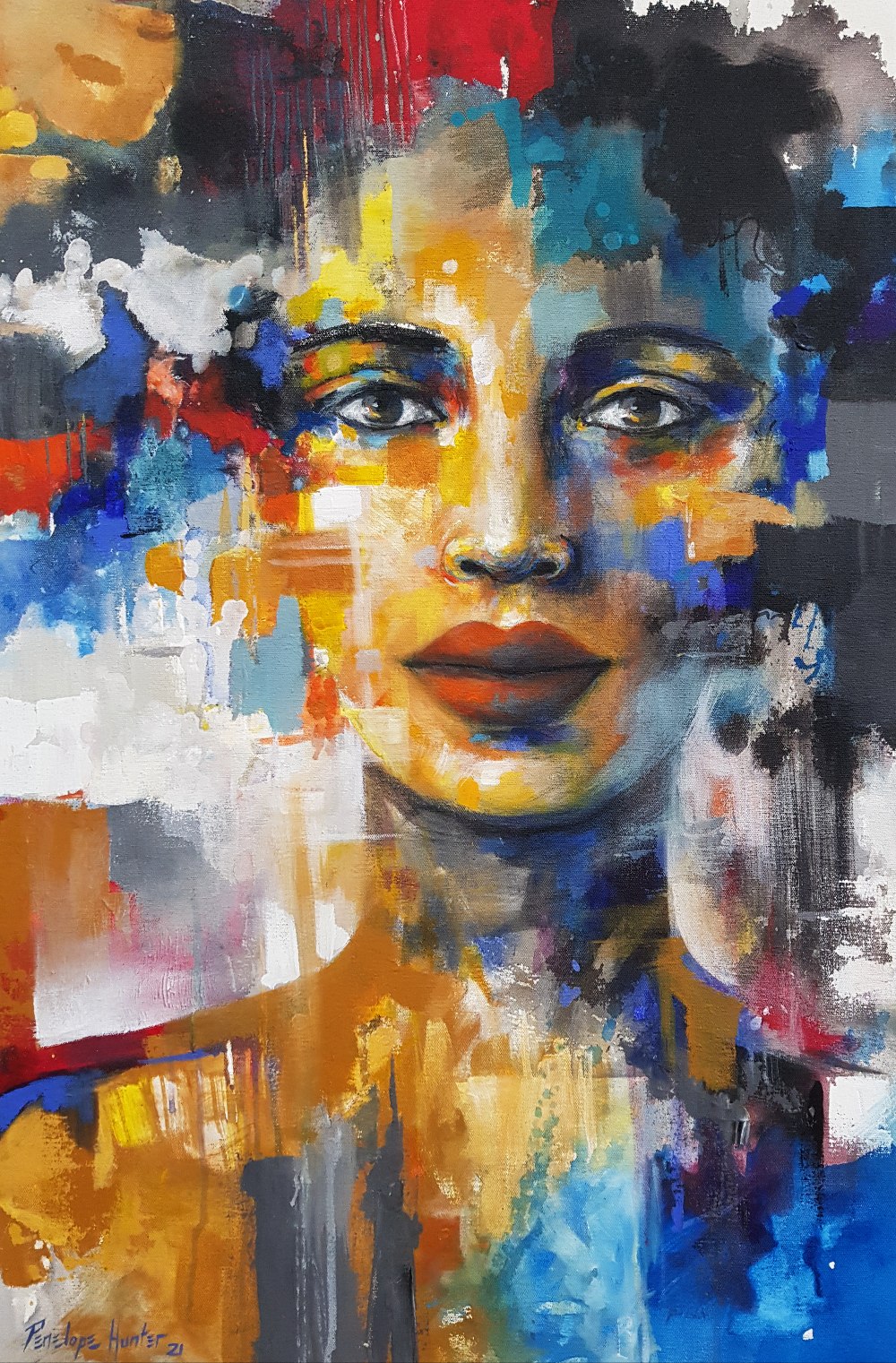 Penelope Hunter - Various Faces (600 x 900) (SOLD) - Lonehill Art Gallery