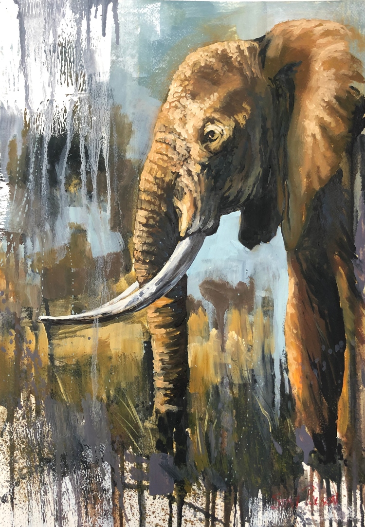 Stan Polson - Various Elephants (600 x 400) - Lonehill Art Gallery